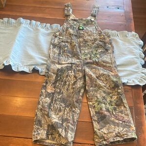 Size 4T John Deere camo bibs